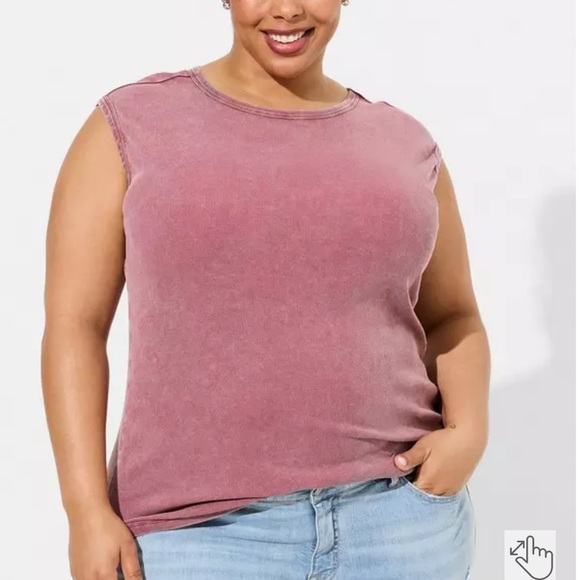 Torrid Black Cotton Modal Rib High Neck Muscle Tank Top - Picture 10 of 12